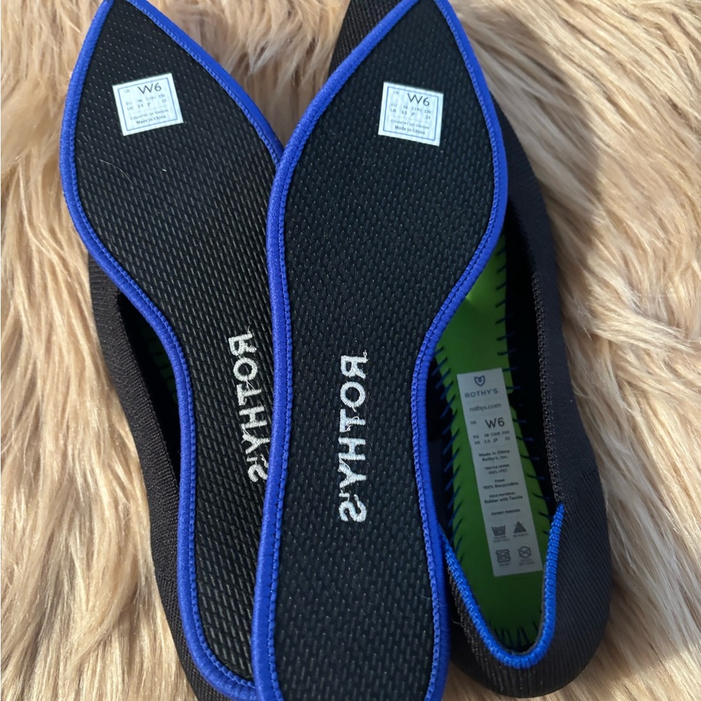 Rothy's Women's Black and Blue Flats - Picture 9 of 9